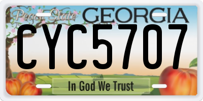 GA license plate CYC5707