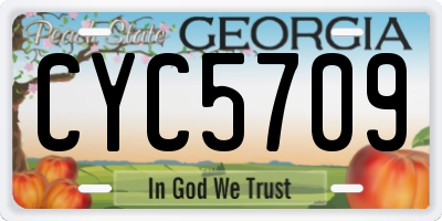 GA license plate CYC5709