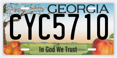 GA license plate CYC5710