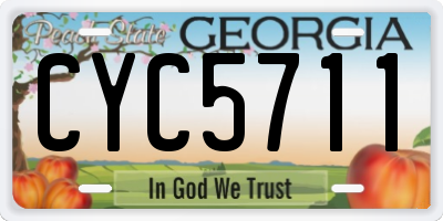GA license plate CYC5711