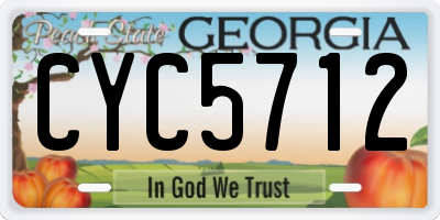 GA license plate CYC5712