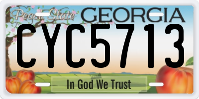 GA license plate CYC5713