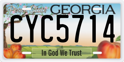 GA license plate CYC5714