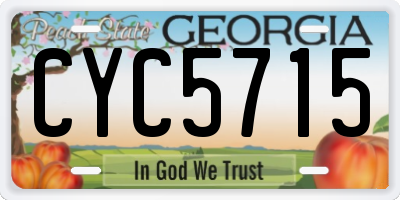 GA license plate CYC5715