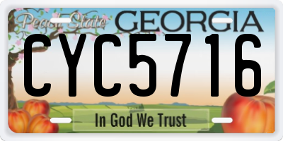 GA license plate CYC5716