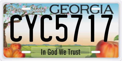 GA license plate CYC5717
