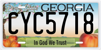GA license plate CYC5718
