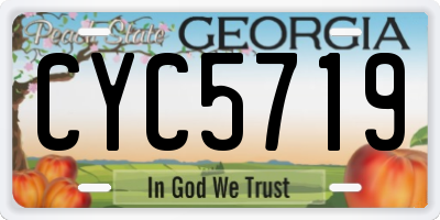 GA license plate CYC5719