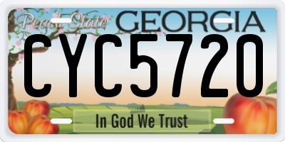 GA license plate CYC5720