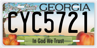 GA license plate CYC5721