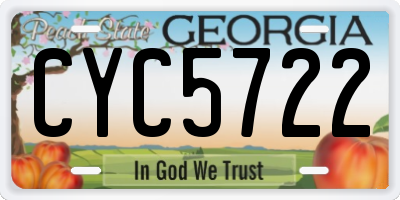 GA license plate CYC5722