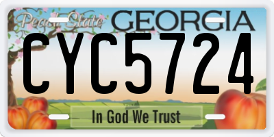 GA license plate CYC5724