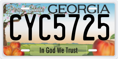 GA license plate CYC5725