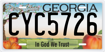 GA license plate CYC5726
