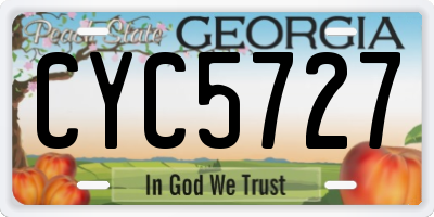 GA license plate CYC5727