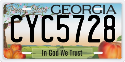 GA license plate CYC5728