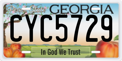 GA license plate CYC5729