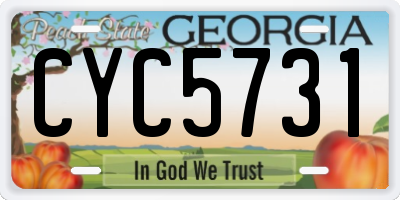 GA license plate CYC5731