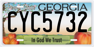 GA license plate CYC5732