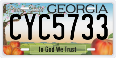 GA license plate CYC5733