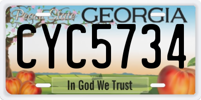 GA license plate CYC5734