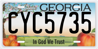 GA license plate CYC5735