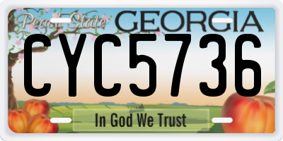 GA license plate CYC5736