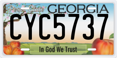 GA license plate CYC5737
