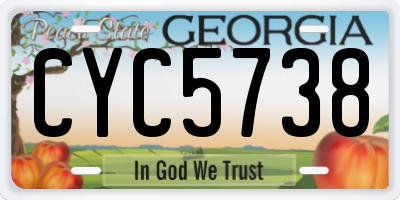 GA license plate CYC5738