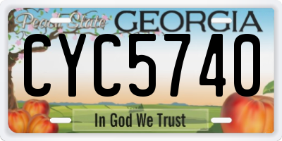 GA license plate CYC5740