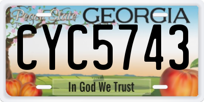 GA license plate CYC5743