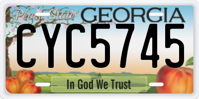GA license plate CYC5745