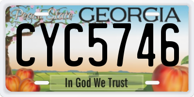 GA license plate CYC5746