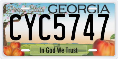 GA license plate CYC5747
