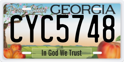 GA license plate CYC5748