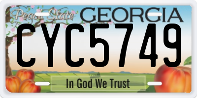 GA license plate CYC5749