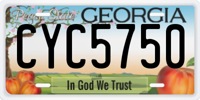 GA license plate CYC5750