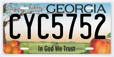 GA license plate CYC5752