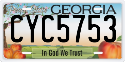 GA license plate CYC5753