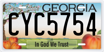 GA license plate CYC5754