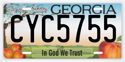 GA license plate CYC5755