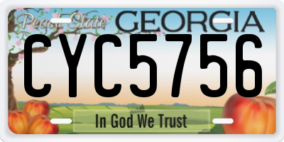 GA license plate CYC5756