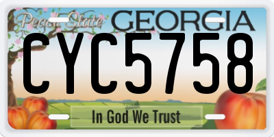 GA license plate CYC5758