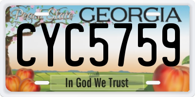 GA license plate CYC5759