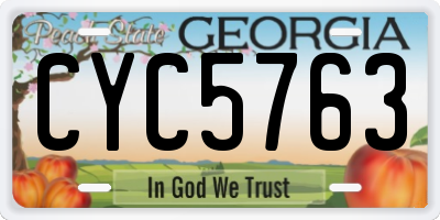 GA license plate CYC5763