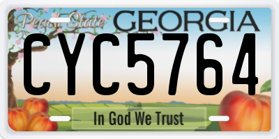 GA license plate CYC5764