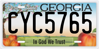 GA license plate CYC5765