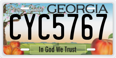 GA license plate CYC5767