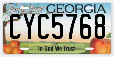 GA license plate CYC5768