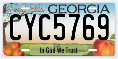 GA license plate CYC5769